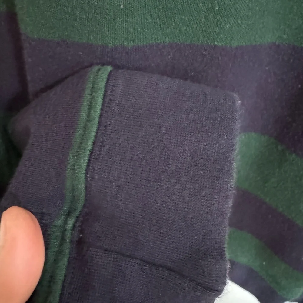 Polo by Ralph Lauren Green and Blue Zip Up Sweater old money rich Coastal cool